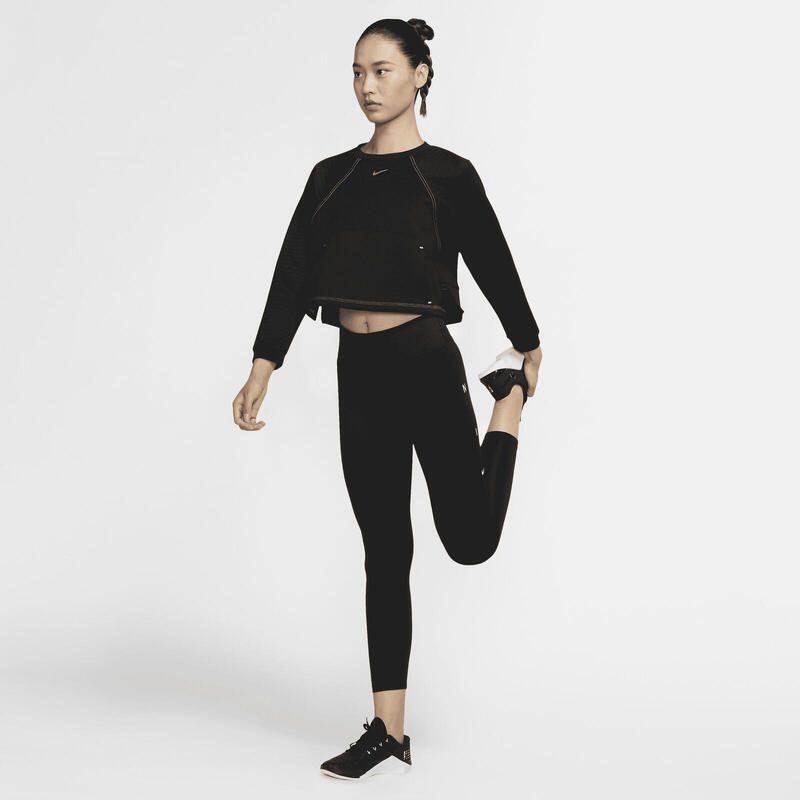 Sport felső Nike Pro Luxe Crew, Fekete, Nők