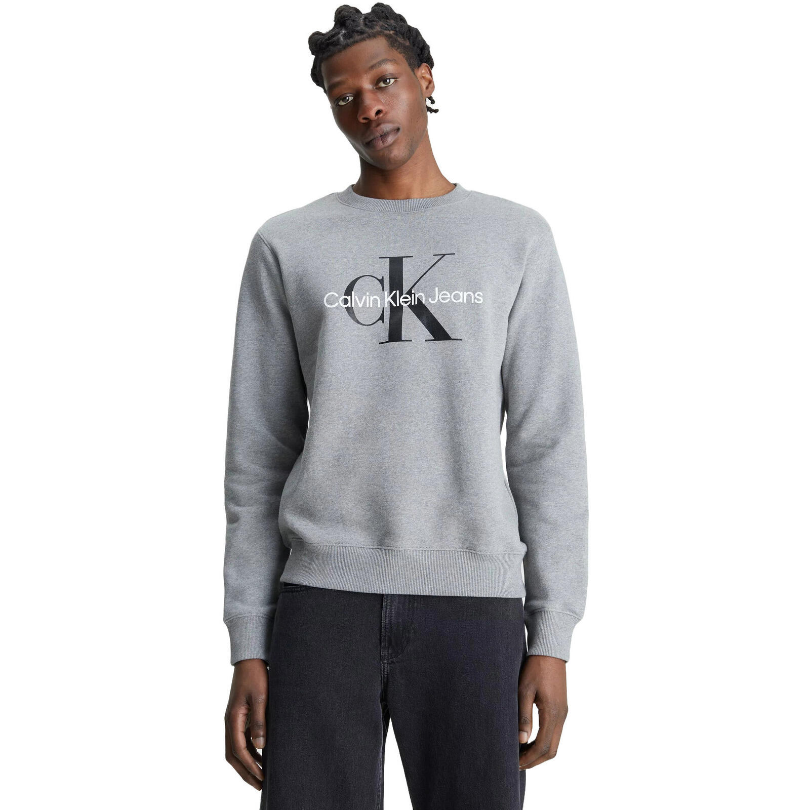 Sudadera Calvin Klein Core Monogram, Gris, Hombre CALVIN KLEIN
