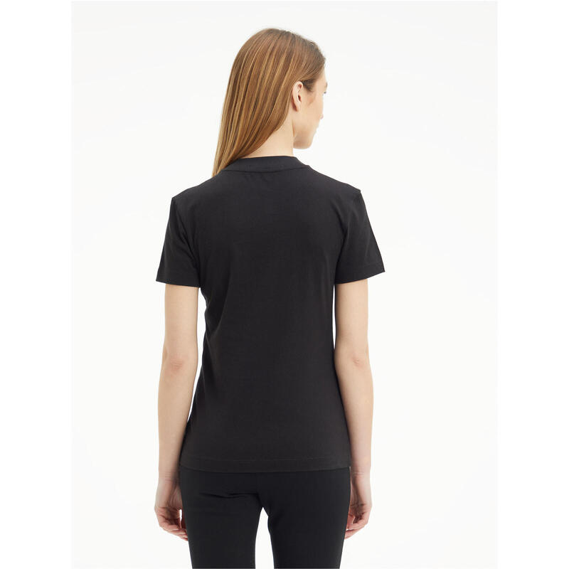 Camiseta Calvin Klein Organic Cotton Logo T-Shirt, Negro, Mujer