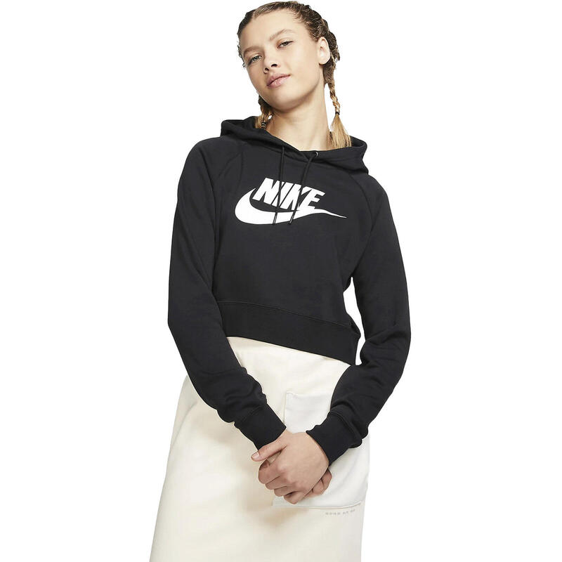 Cappuccio Nike Sportswear Essential Cropped, Nero, Donne