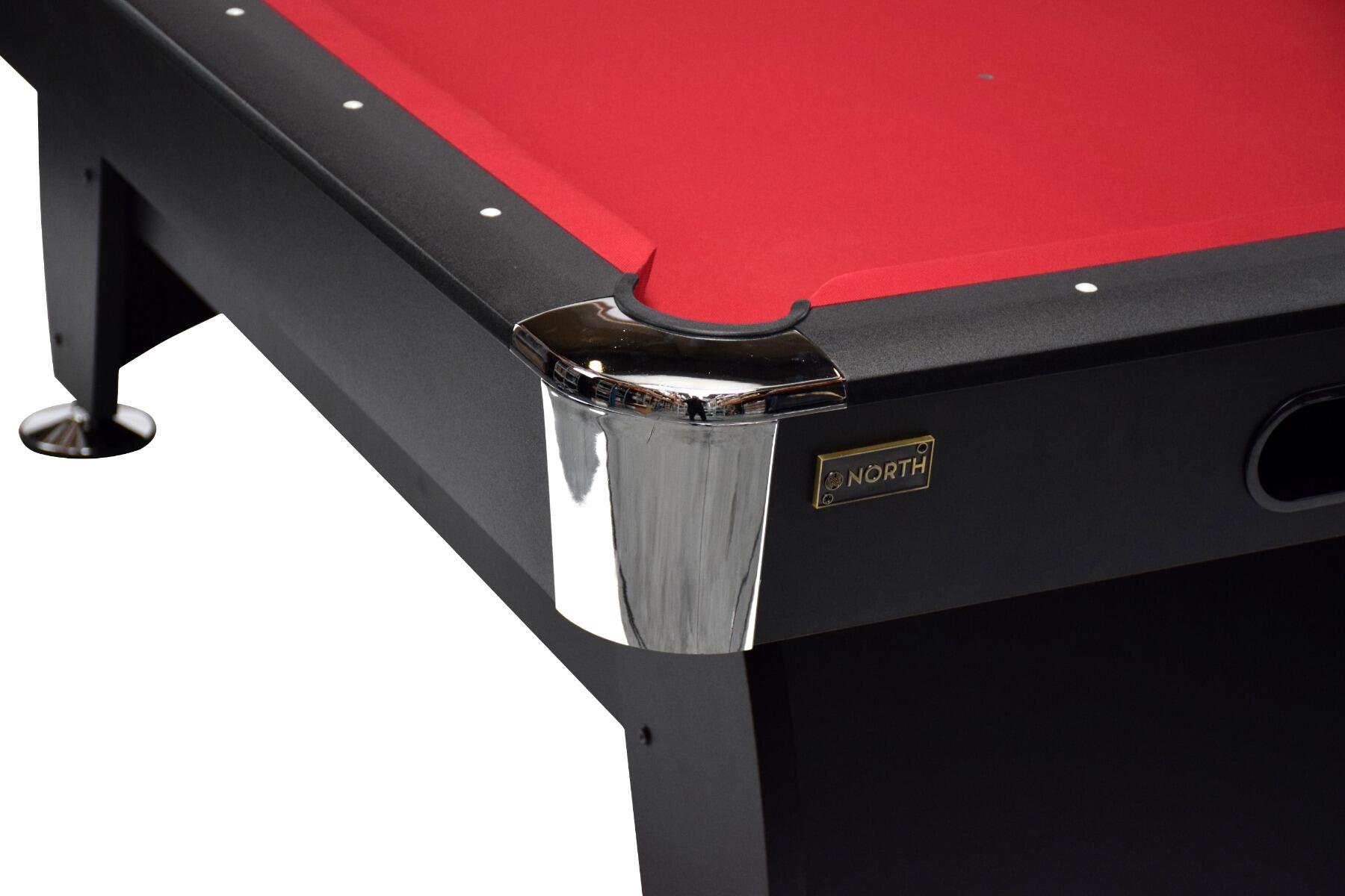 NORTH Gardone Pooltafel Zwart/Rood 8FT 7/7