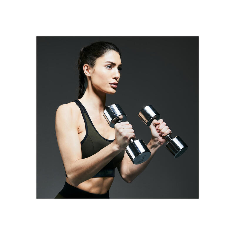 Set de 2 Gantere cromate cu greutate fixa 6 KG - 2 x 3 KG