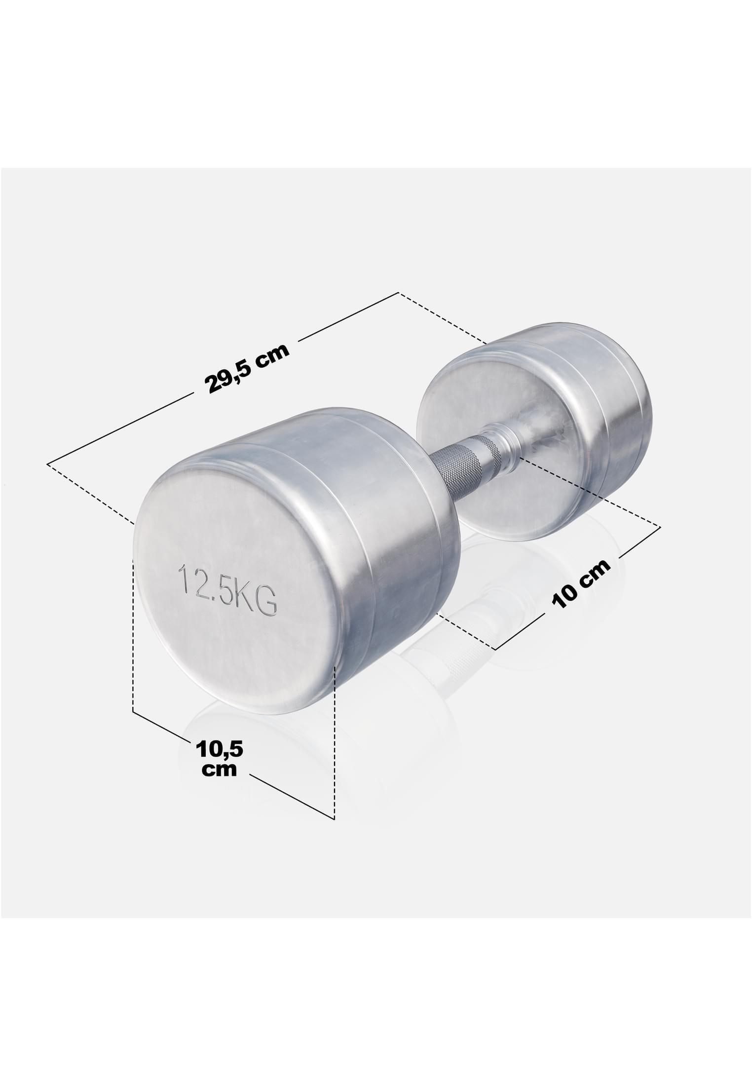 Dumbellset 25 kg - 2x12,5 kg - Halterset - Vaste dumbbells - Chroom 4/7