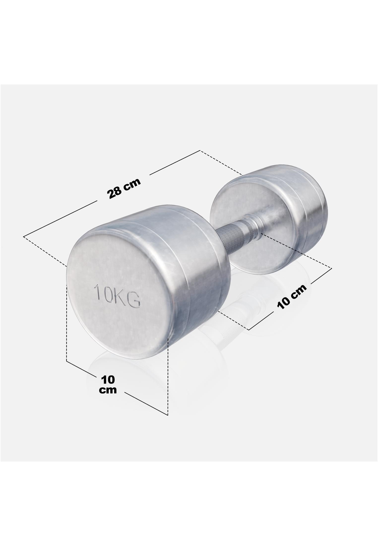 Dumbellset 20 kg - 2x10 kg - Halterset - Vaste dumbbells - Chroom 4/7