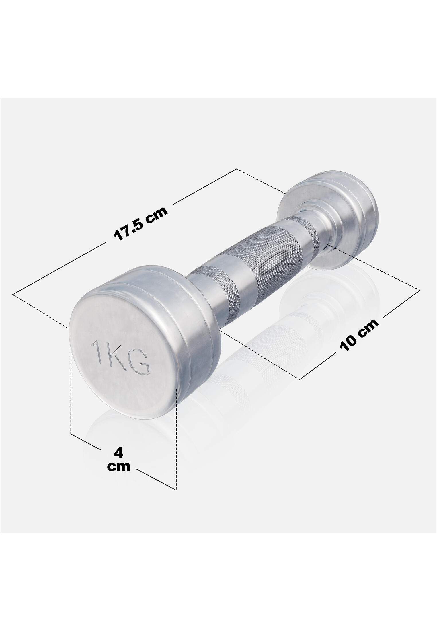 Dumbbellset 2 kg - 2x1 kg - Halterset - Vaste dumbbells - Chroom 4/7