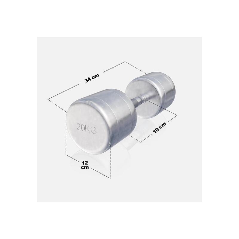 Ganteră cromată cu greutate fixă 20 kg