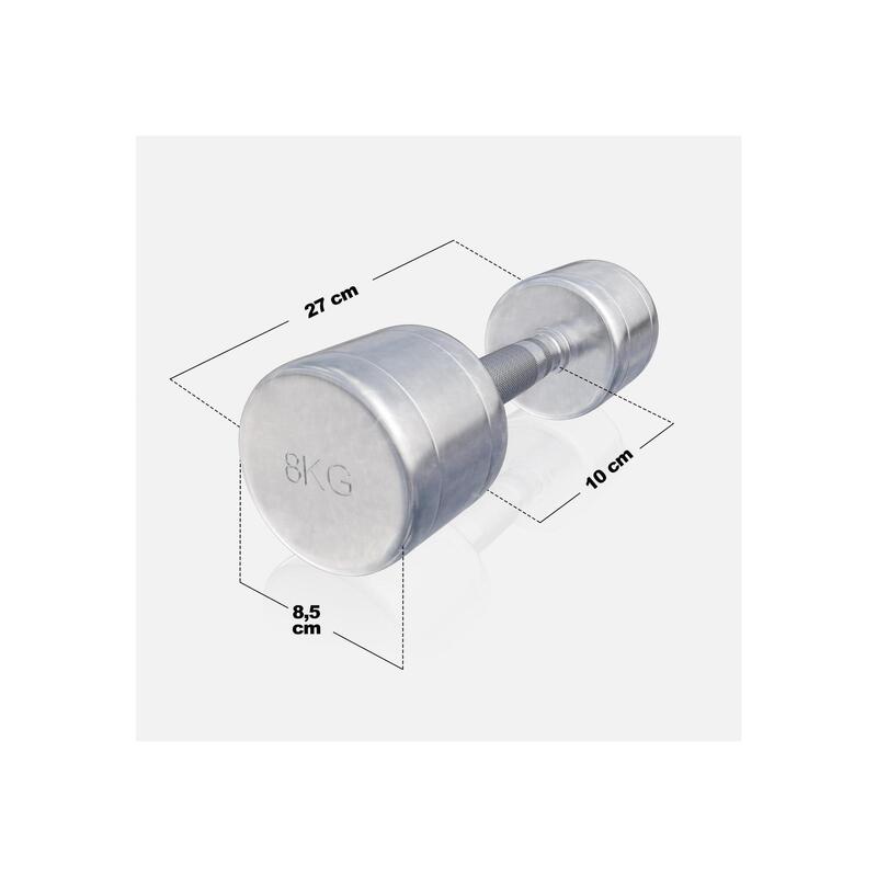 Set de 2 Gantere cromate cu greutate fixa de la 2kg -40 KG