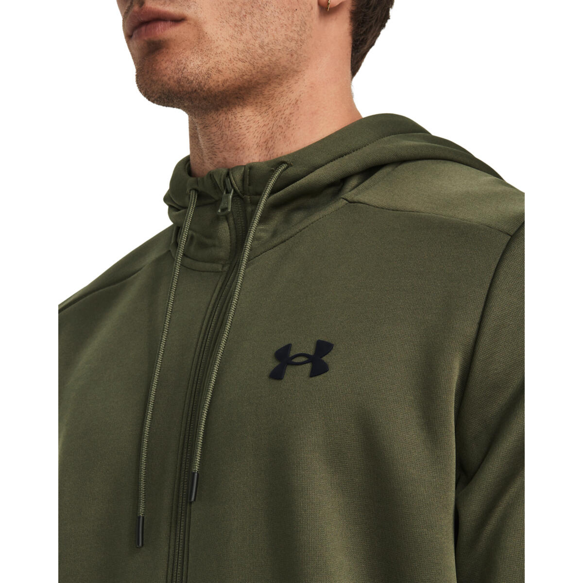 Cappuccio Under Armour Fleece Full-Zip Hoodie, Verde, Uomini 4/4