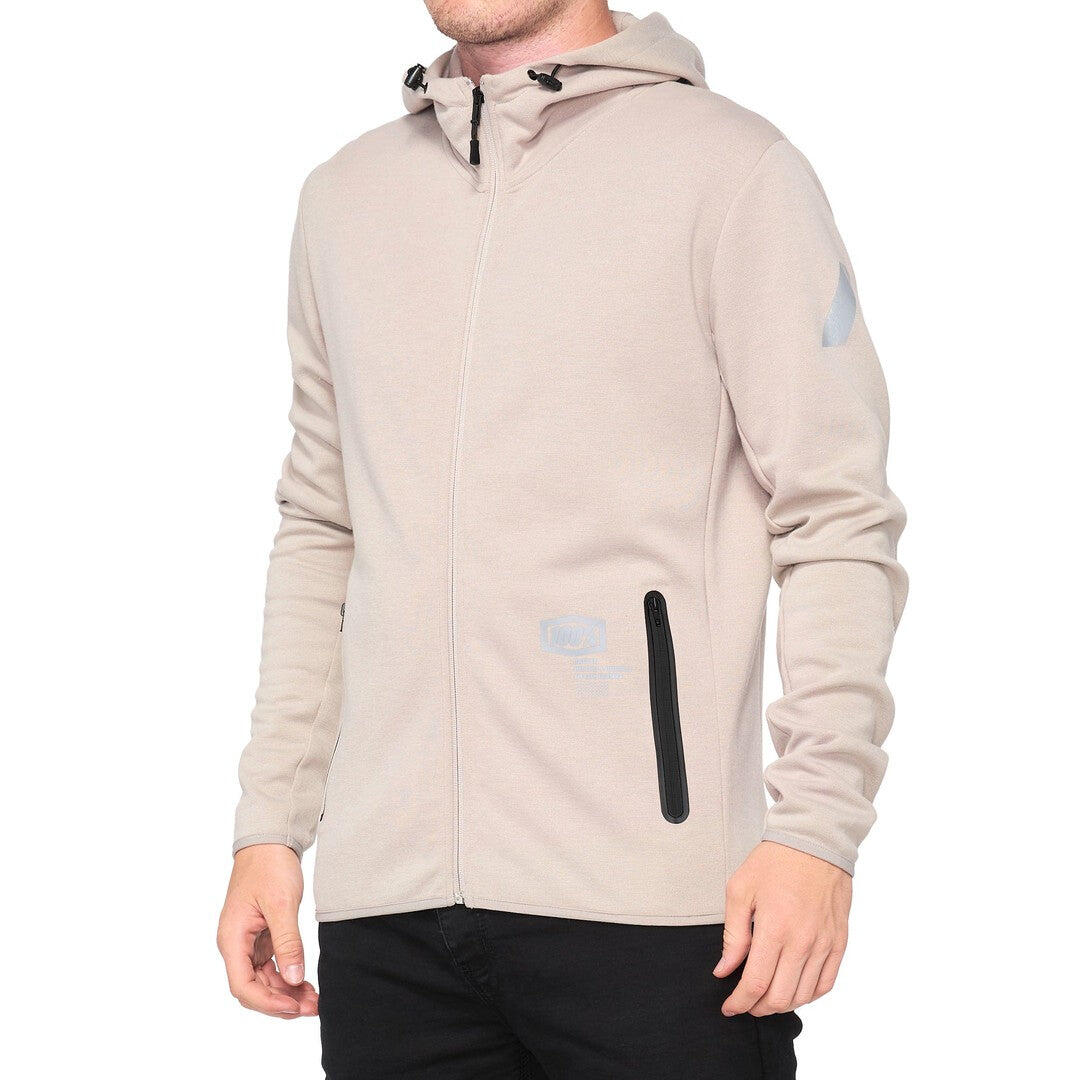 100 Percent VICEROY Zip Tech Fleece Hoodie Warm Grey