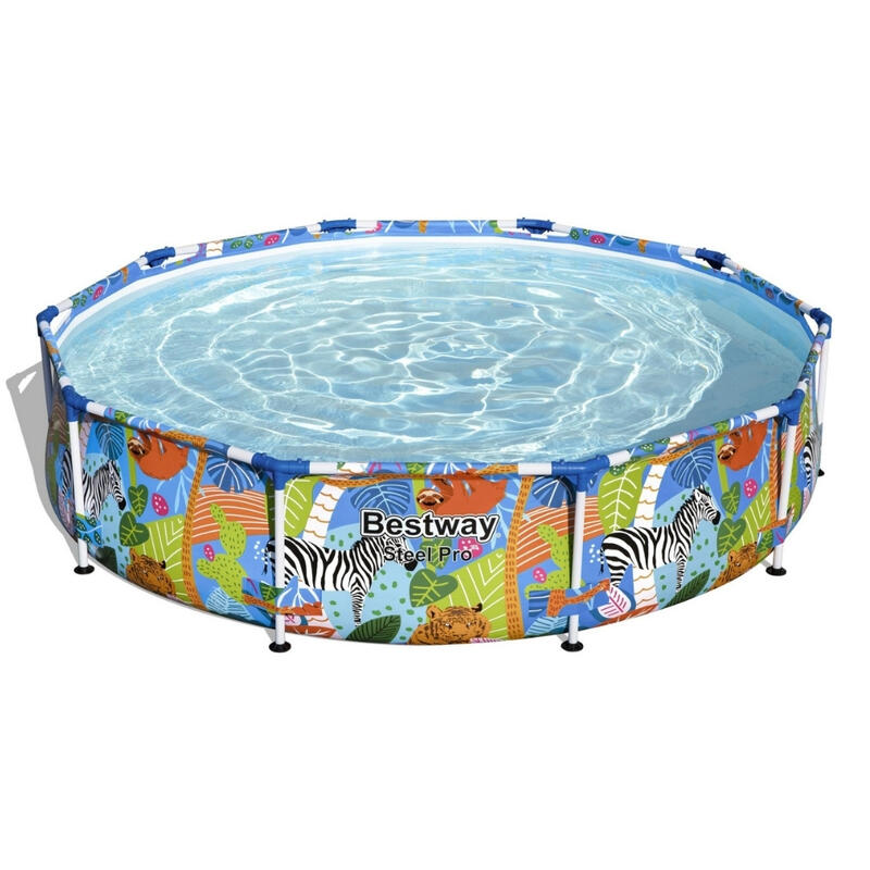 Bestway Steel Pro Zwembad - 305 x 66 cm - Jungleprint met Accessoires - 569852