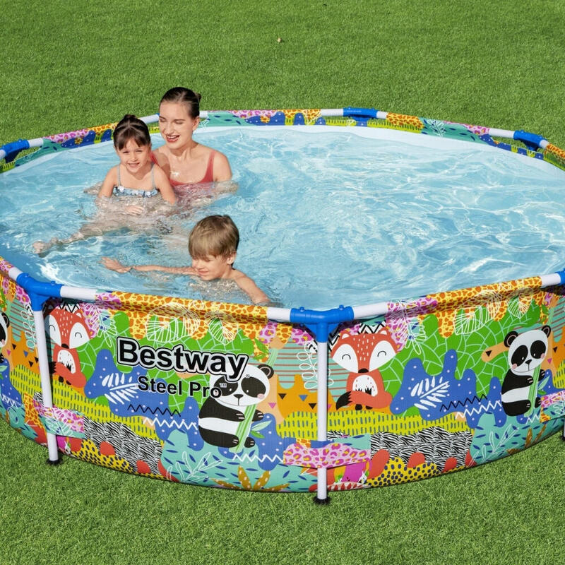 Bestway Steel Pro Zwembad - 274 x 66 cm - Dierenprint met Accessoires - 561242