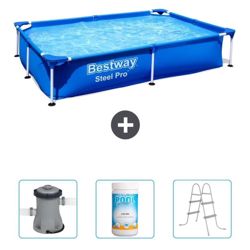 Piscine Bestway Steel Pro - 221 x 150 x 43 cm avec Accessoires - 5640148