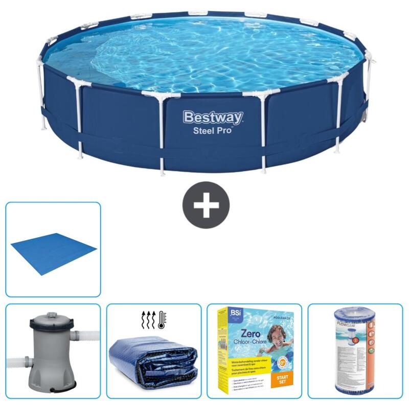 Piscine Bestway Steel Pro - 396 x 84 cm avec Accessoires - 561216