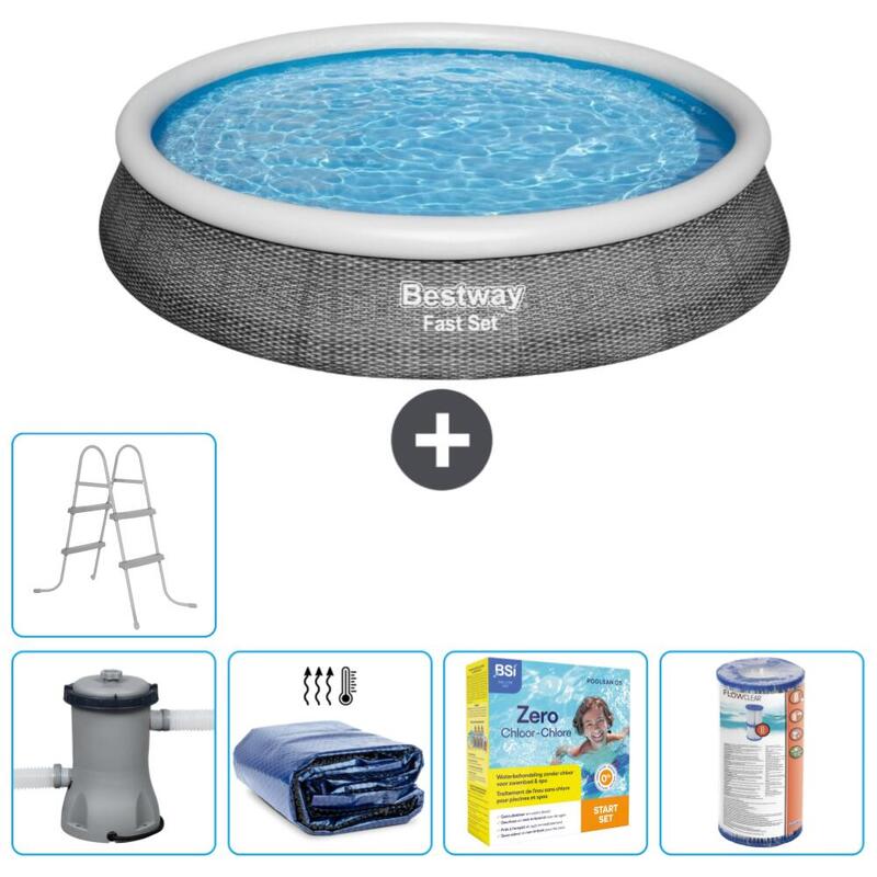 Piscine Bestway Fast Set - 396 x 84 cm - avec Accessoires - 5737619