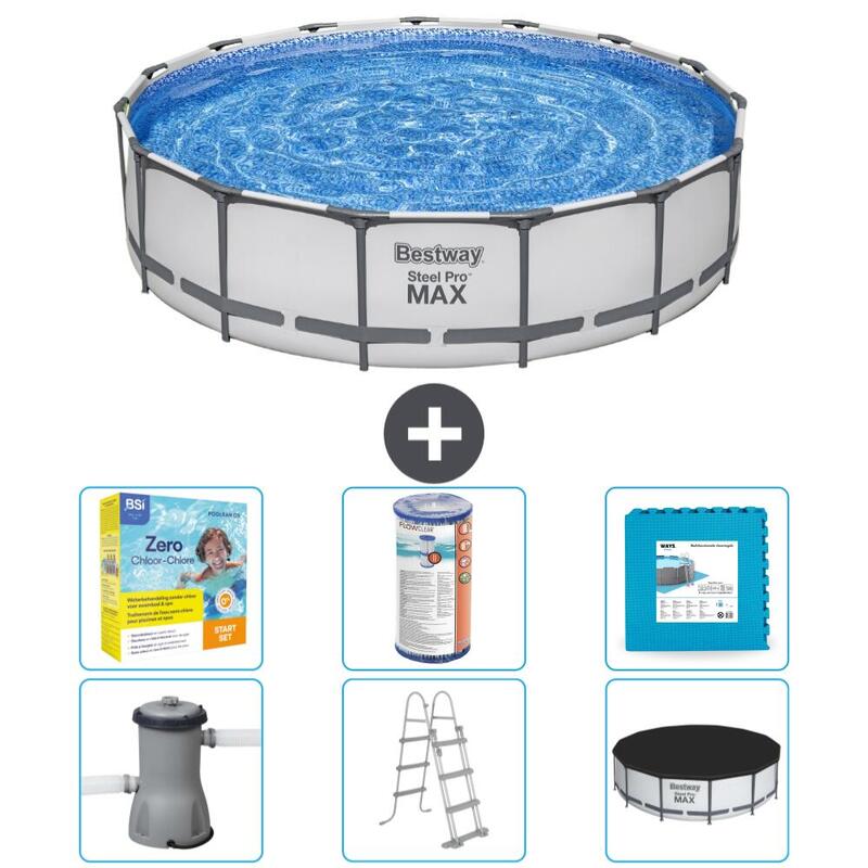 Bestway Steel Pro MAX Zwembad - 457 x 107 cm met Accessoires - 5648834