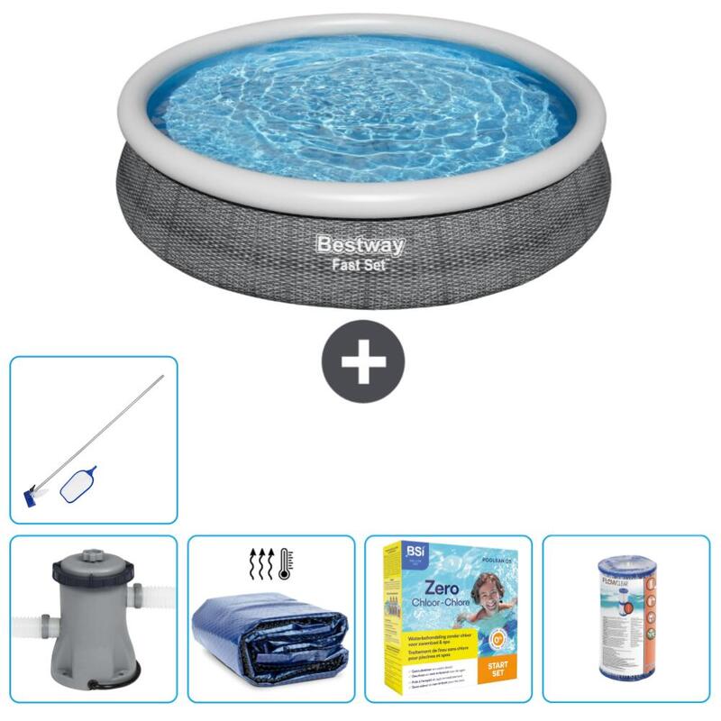 Piscine Bestway Fast Set - 366 x 76 cm - avec Accessoires - 5744520