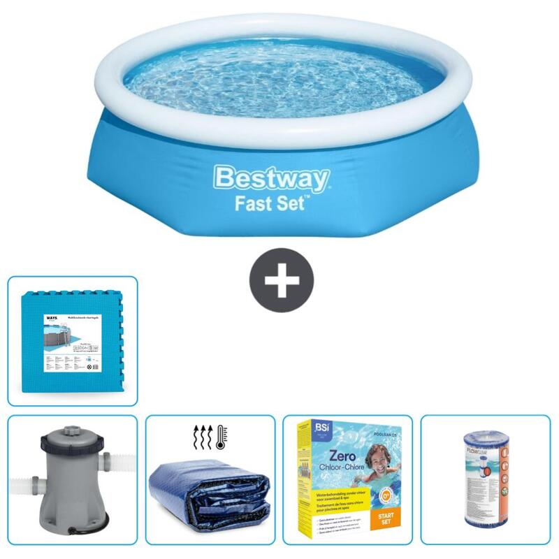 Bestway Fast Set Zwembad - 244 x 61 cm met Accessoires - 5745017