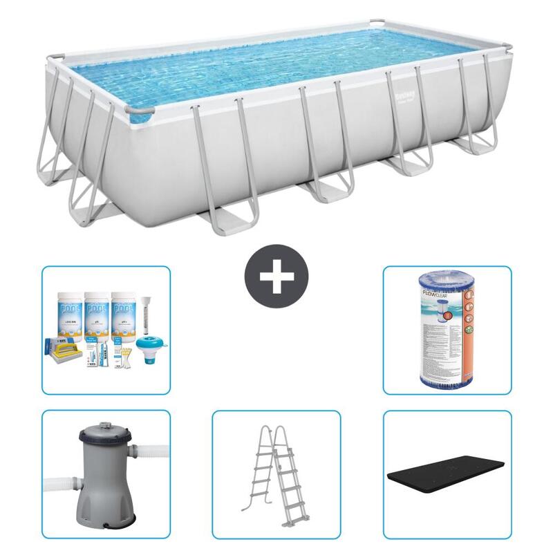 Piscine Bestway Power Steel - 488 x 244 x 122 cm avec Accessoires - 5667029