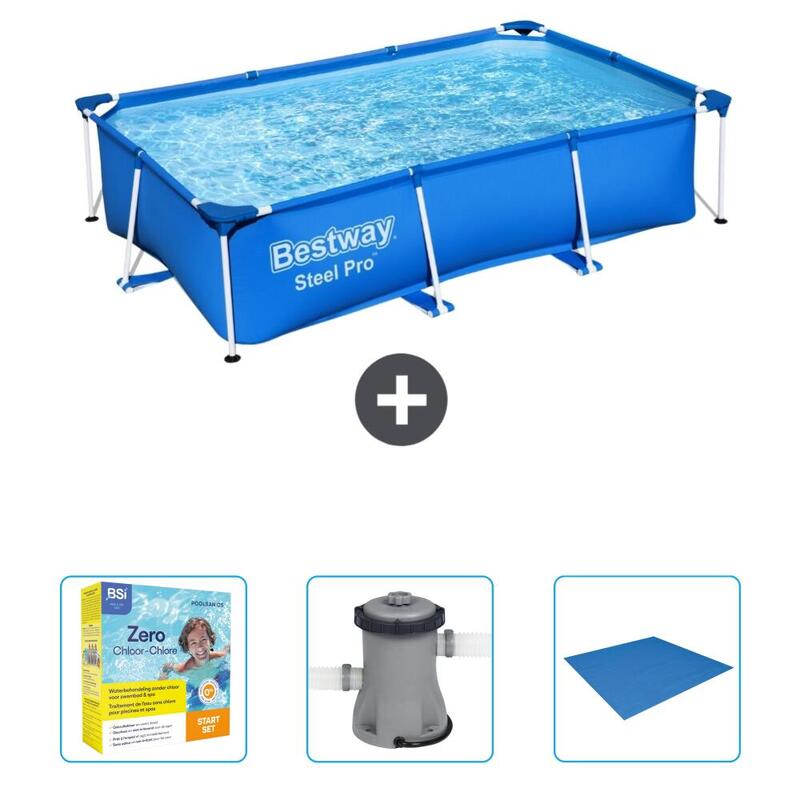 Piscine Bestway Steel Pro - 259 x 170 x 61 cm avec Accessoires - 564036