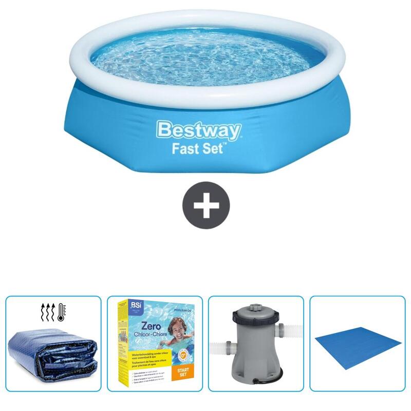 Piscine Bestway Fast Set - 244 x 61 cm avec Accessoires - 574486