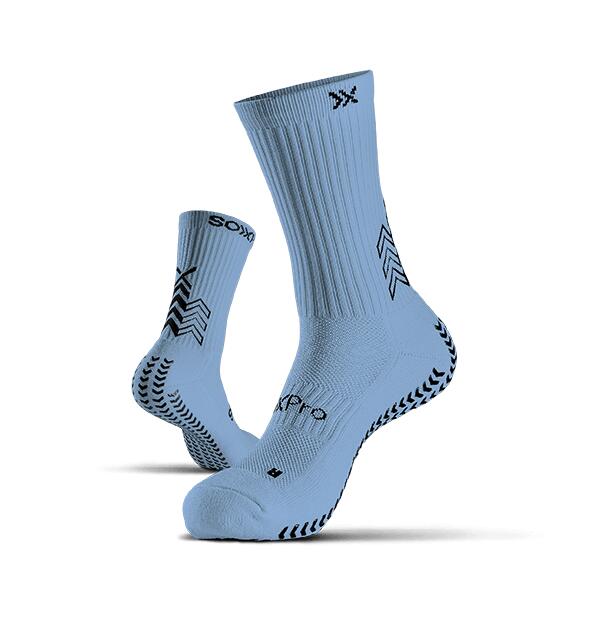 SOXPRO SOXPro Classic Lichtblauwe Antislip Grip Voetbalsokken