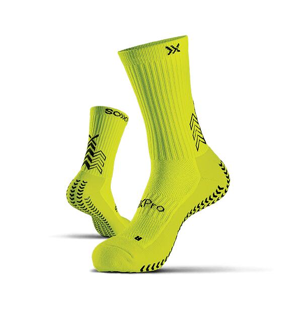 GEARXPRO Calcetines de fútbol con agarre antideslizante SOXPro Classic Fluo Yellow