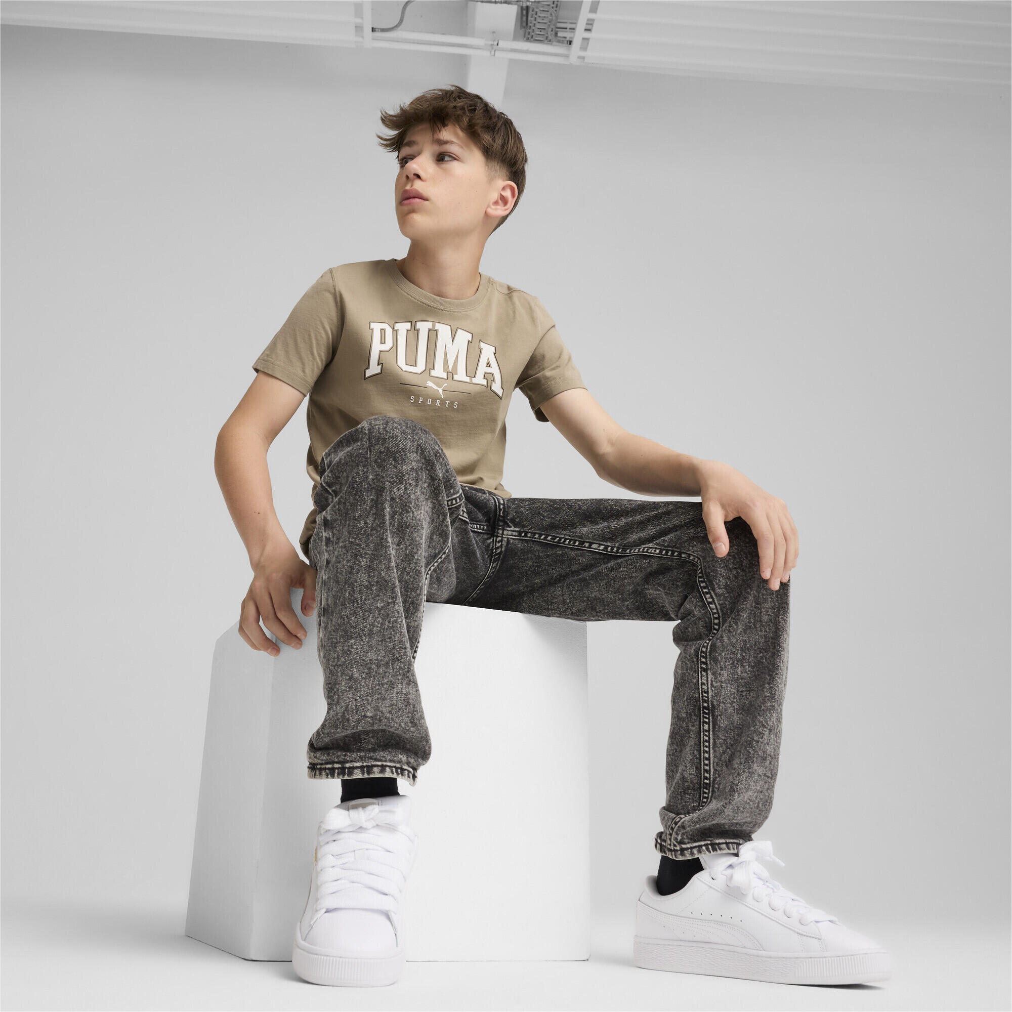 T-shirt à imprimés PUMA SQUAD Enfant et Adolescent PUMA Oak Branch Beige 5/6