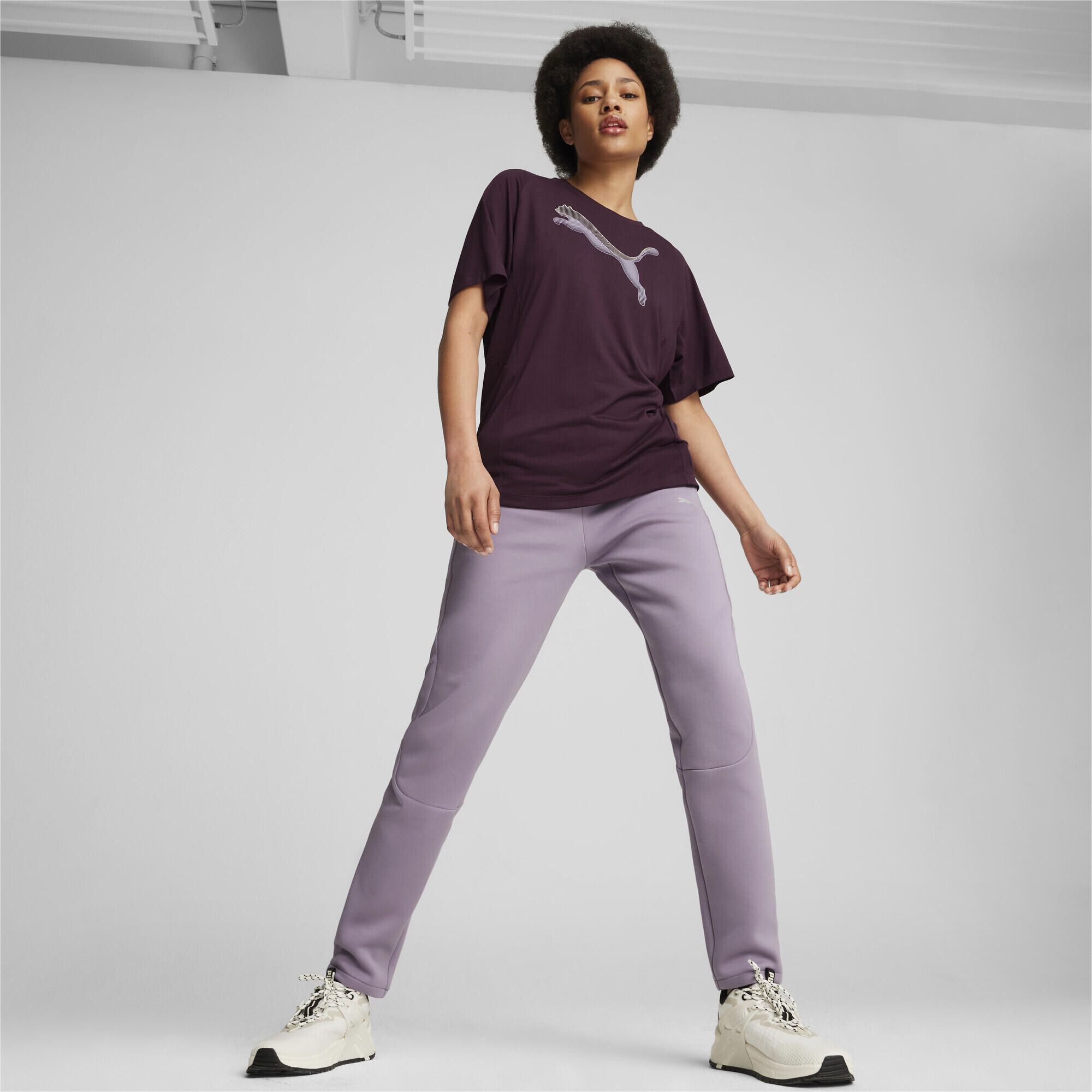 EVOSTRIPE T-Shirt Damen PUMA Midnight Plum Purple 6/7