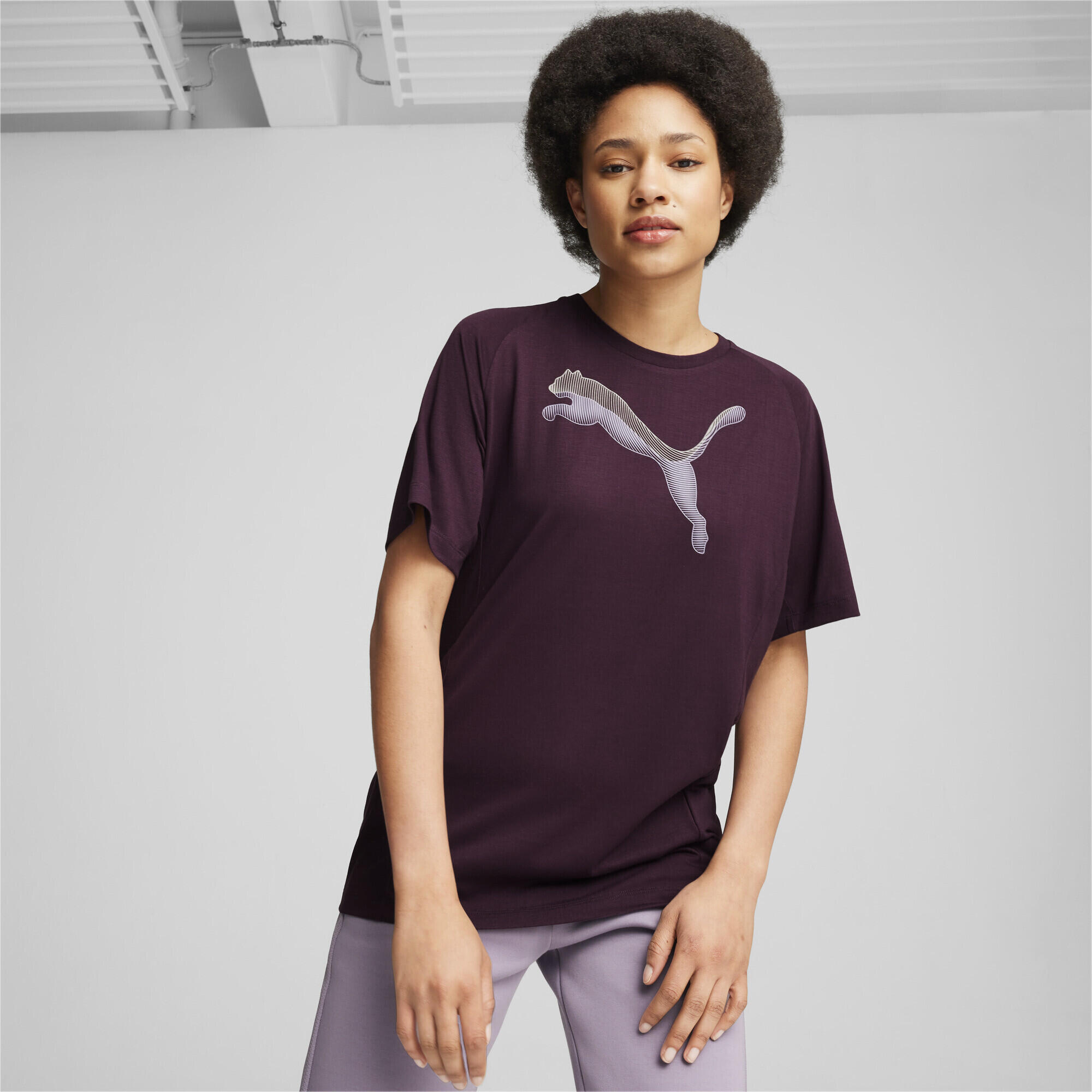 EVOSTRIPE T-Shirt Damen PUMA Midnight Plum Purple 4/7