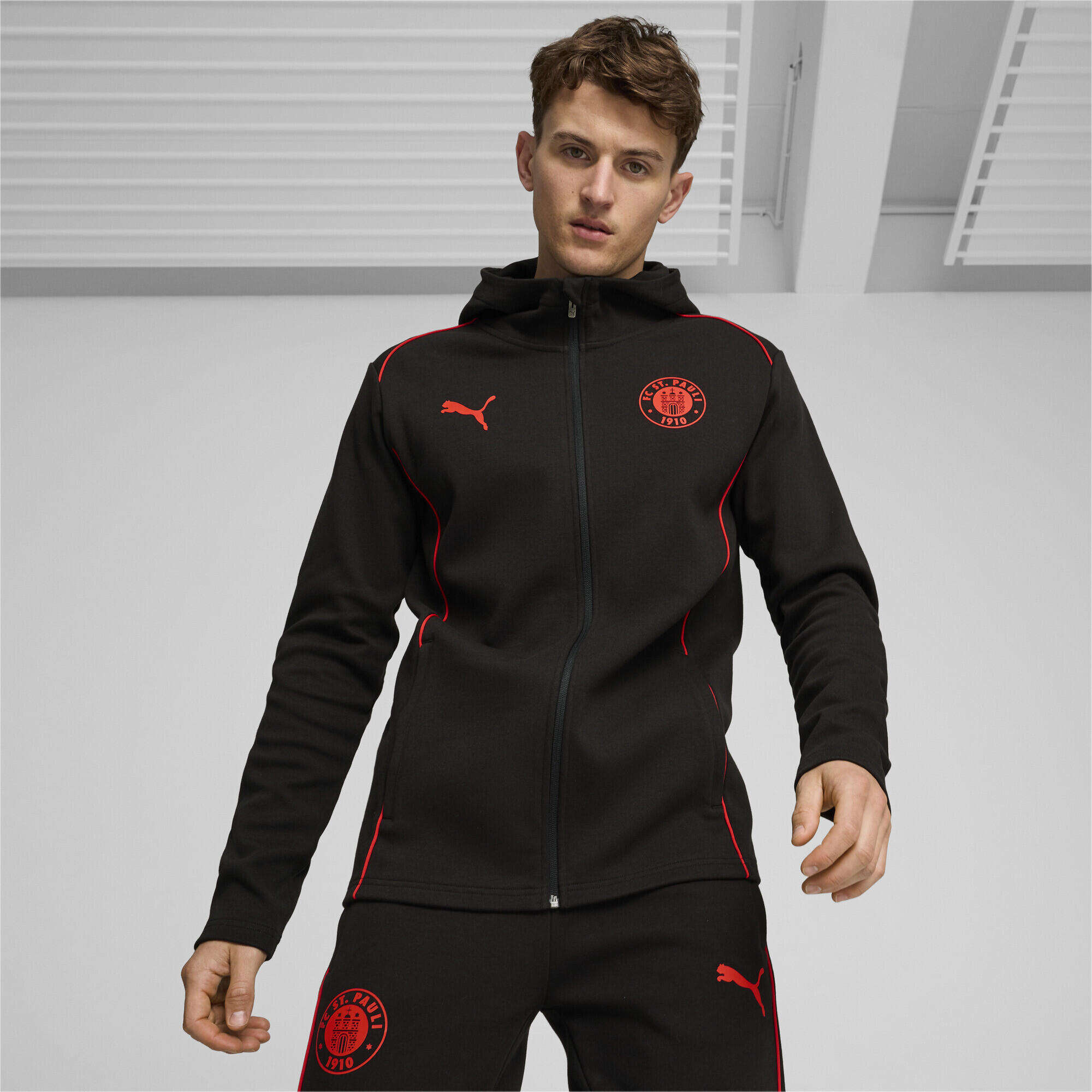 Veste zippée à capuche Casuals FC St. Pauli Homme PUMA Black Red 4/7