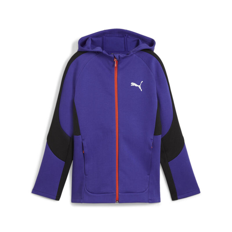 Felpa con cappuccio e zip integrale EVOSTRIPE per ragazzi PUMA Lapis Lazuli Blue