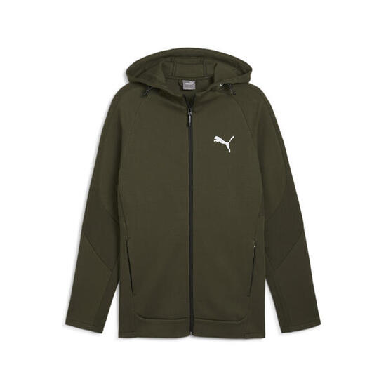 Felpa con zip integrale e cappuccio EVOSTRIPE da uomo PUMA Black