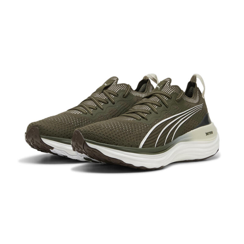 ForeverRun NITRO Knit hardloopschoenen voor heren PUMA Dark Olive White Green