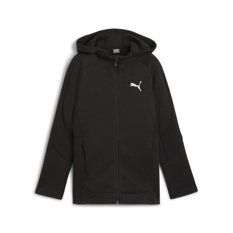 EVOSTRIP mikina s kapucí na zip pro mládež PUMA Black
