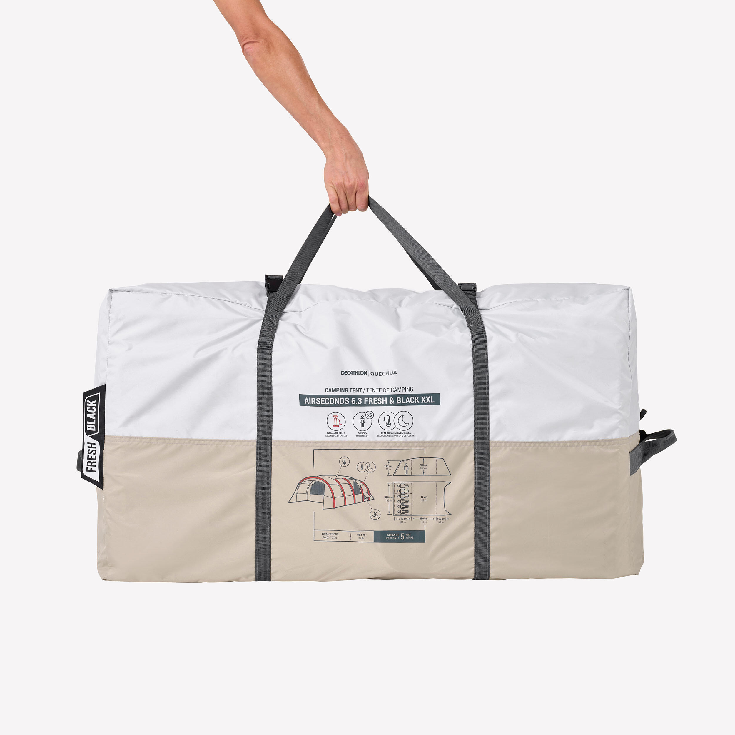 Tweedehands Opblaasbare tent voor 6 p Air Seconds 6.3 XXL F&B 3 slaapruimtes 3/5