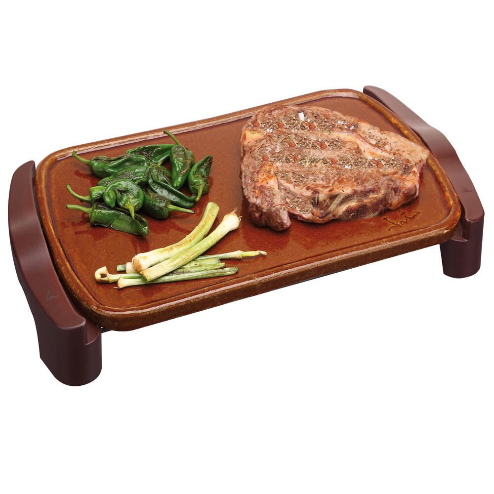 Plancha de cocina eléctrica Jata GR559 de terracota. 46 x 28 cm. 1600 W. 2/3