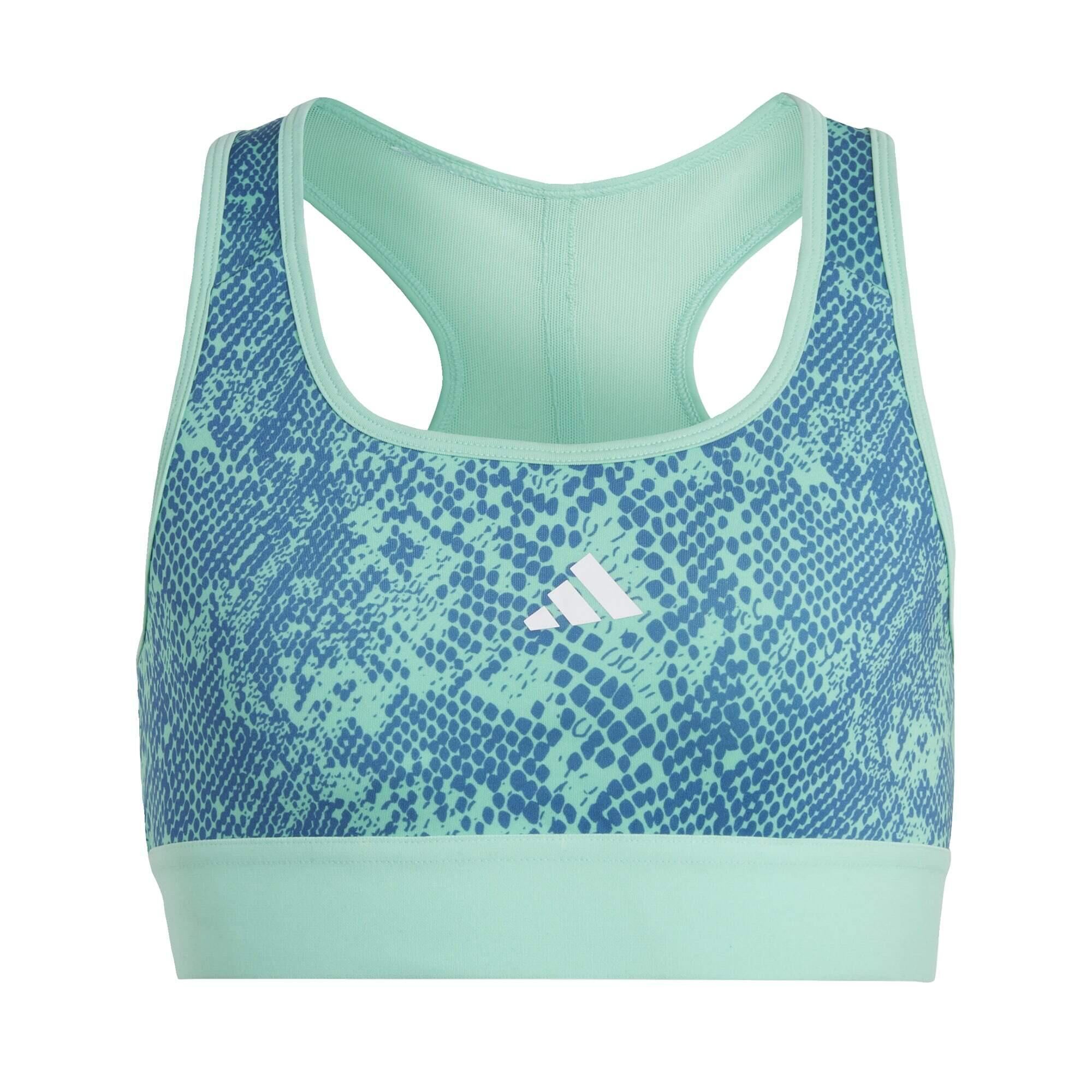 Reggiseno sportivo trapuntato con stampa animalier AEROREADY PowerReact