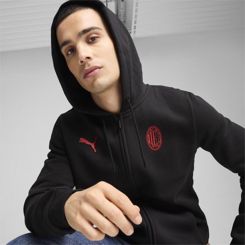 Chaqueta con capucha AC Milan ftblESSENTIALS Hombre PUMA Black For All Time Red