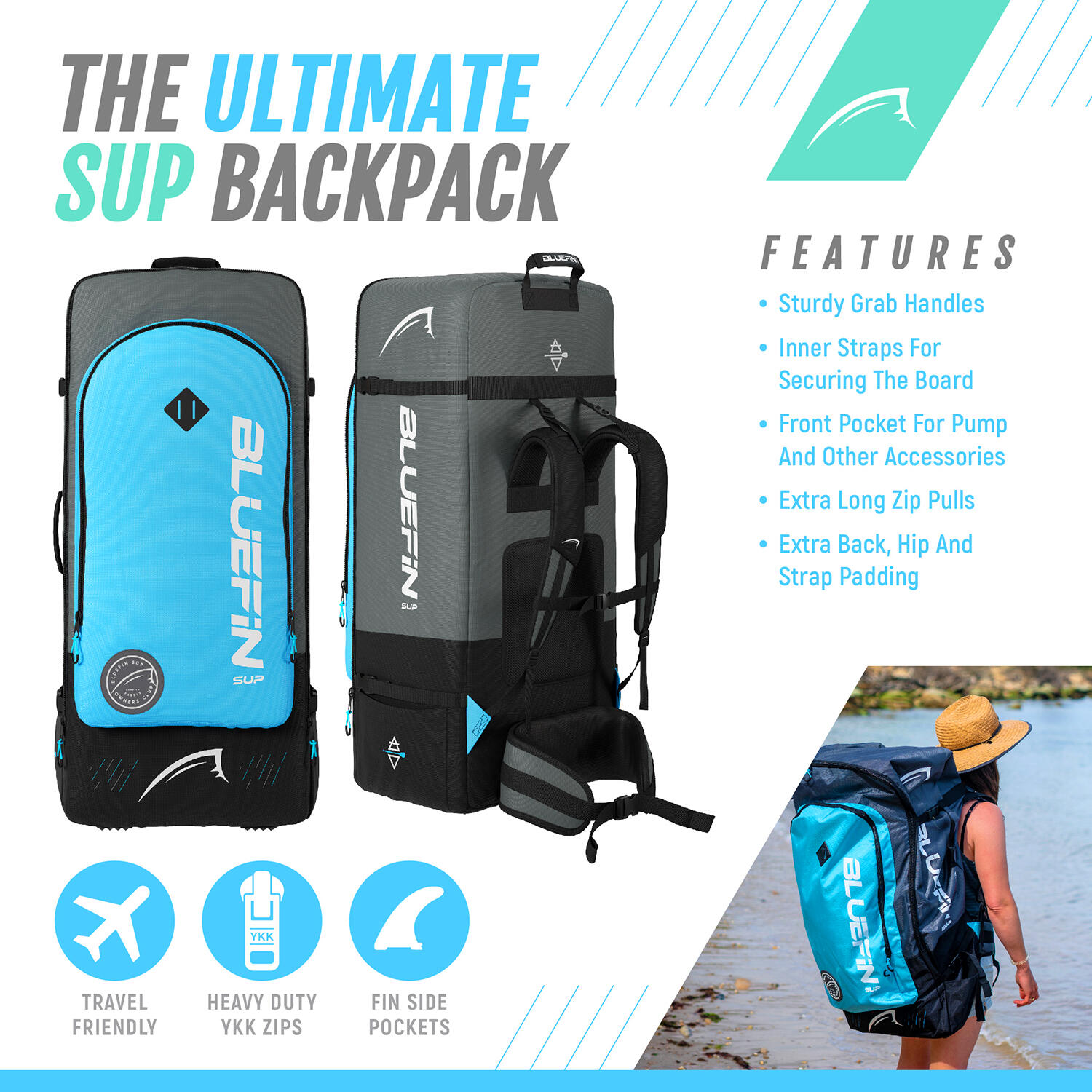 Bluefin SUP Cruise 10'8 Gecko Blue Inflatable Paddleboard Range