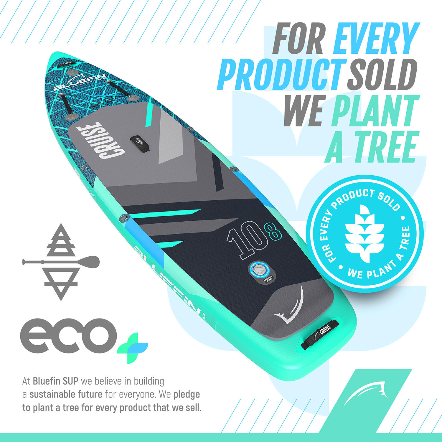 Bluefin SUP Cruise 10'8 Gecko Blue Inflatable Paddleboard Range