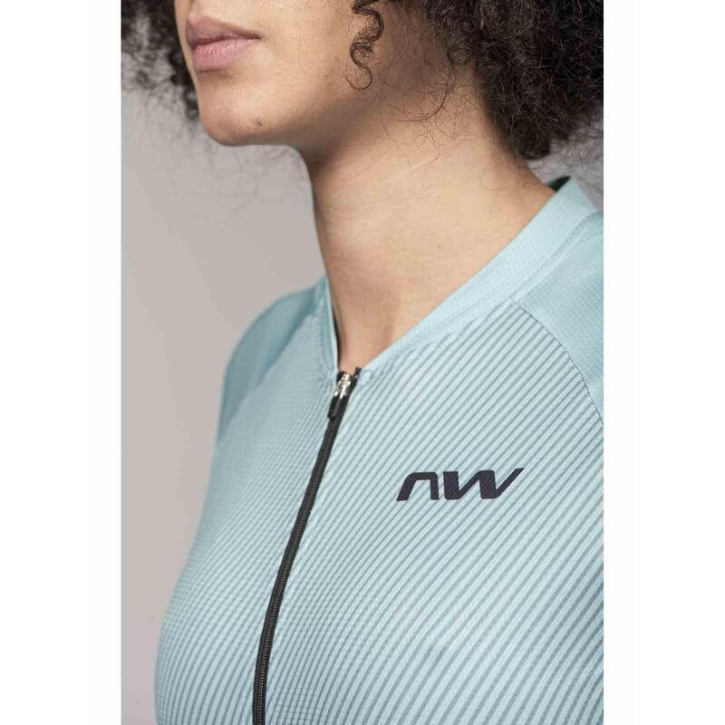Tricou ciclism cu mânecă scurtă pentru femei Force Evo Women Jersey - albastru…