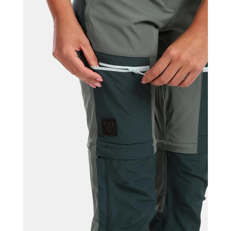 Pantalón desmontable montaña y trekking HOSIO-W mujer KILPI Verde oscuro