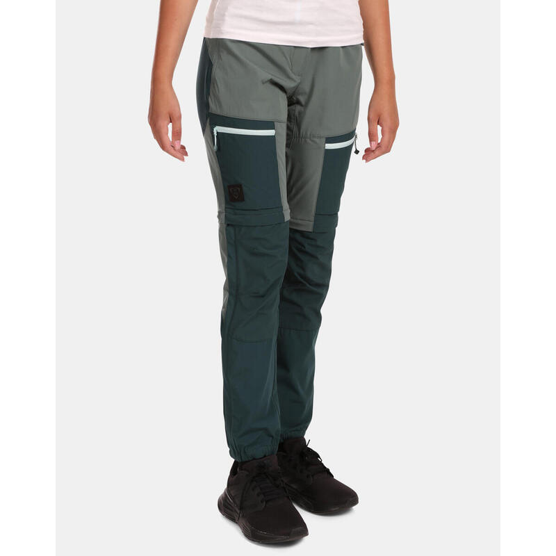 Pantalón desmontable montaña y trekking HOSIO-W mujer KILPI Verde oscuro