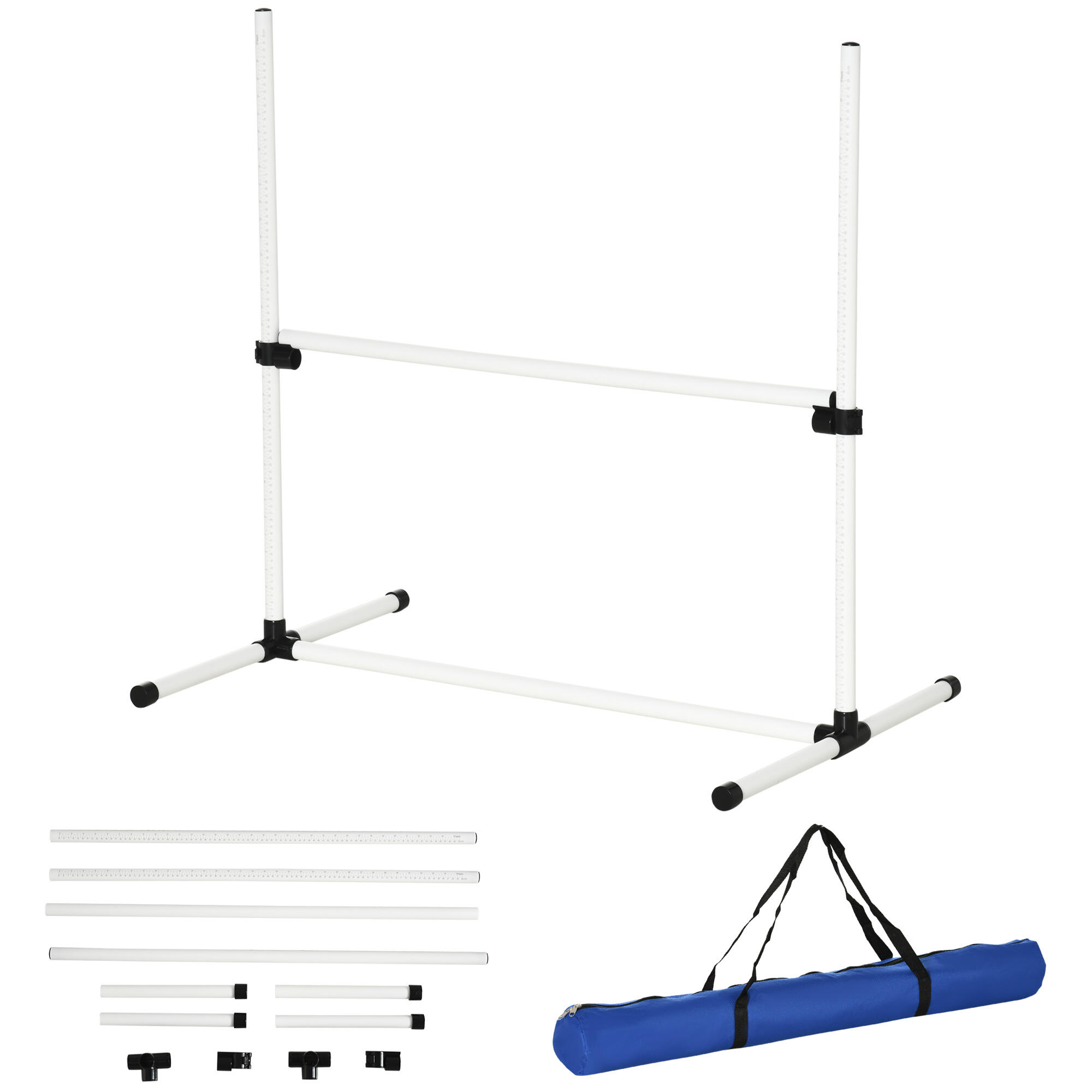 Set de Entrenamiento de Agilidad para Perros PawHut 99x65x94 cm Blanco 2/7