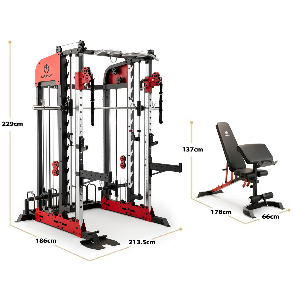 Macchina Smith SM-7553 - Peso massimo dell'utente: 136 kg 2/9