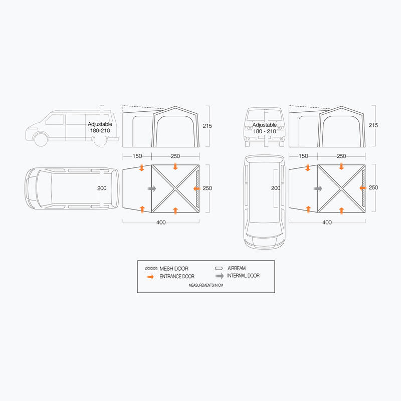 Vango Tailgate AirHub Alacsony autóelőszoba