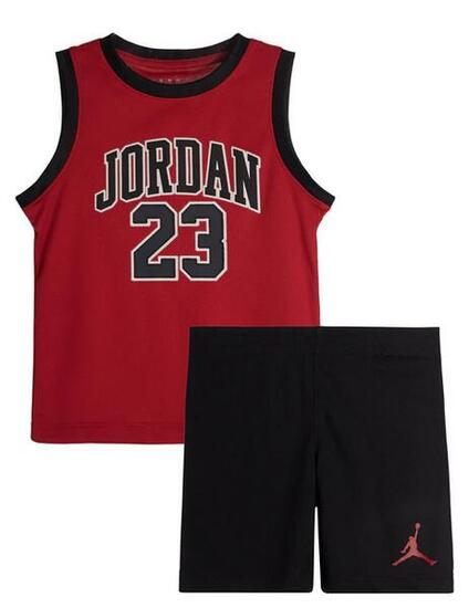Completo bambino jordan - rosso/nero