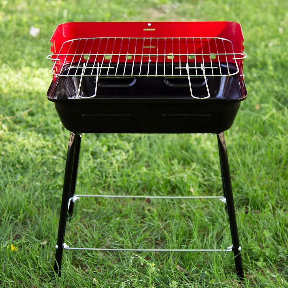 Aktive Barbacoa portátil carbón pequeña regulable en altura c/cortavientos 2/7