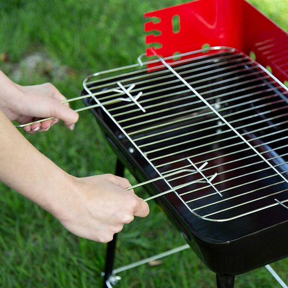 Aktive Barbacoa portátil carbón pequeña regulable en altura c/cortavientos 5/7