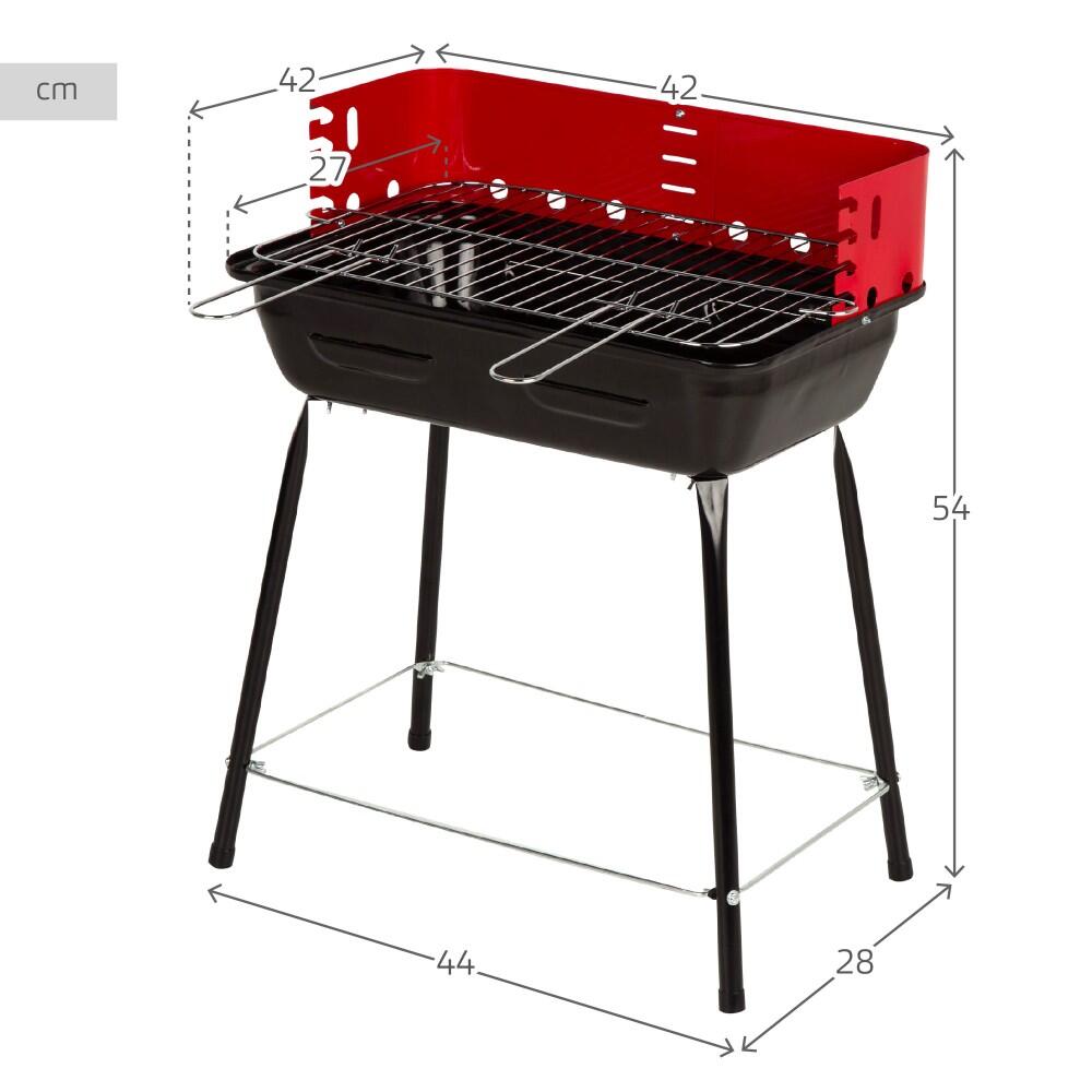 Aktive Barbacoa portátil carbón pequeña regulable en altura c/cortavientos 4/7